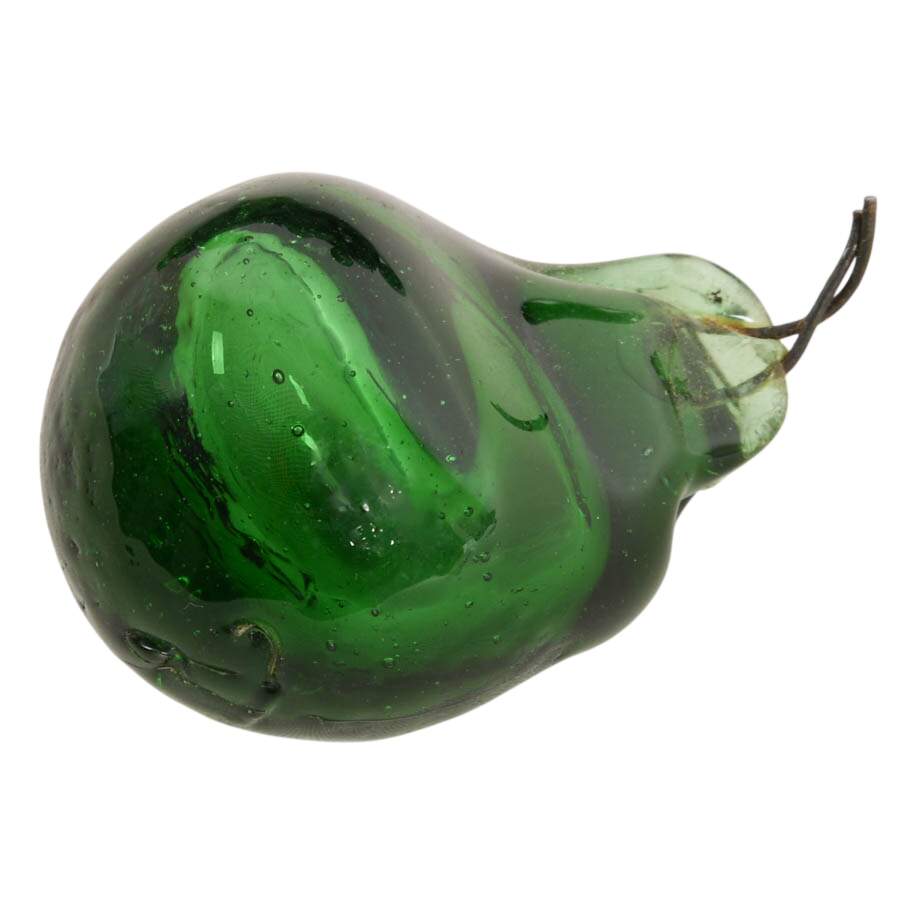 Five Hand-Blown Green Glass Grape Clusters-8