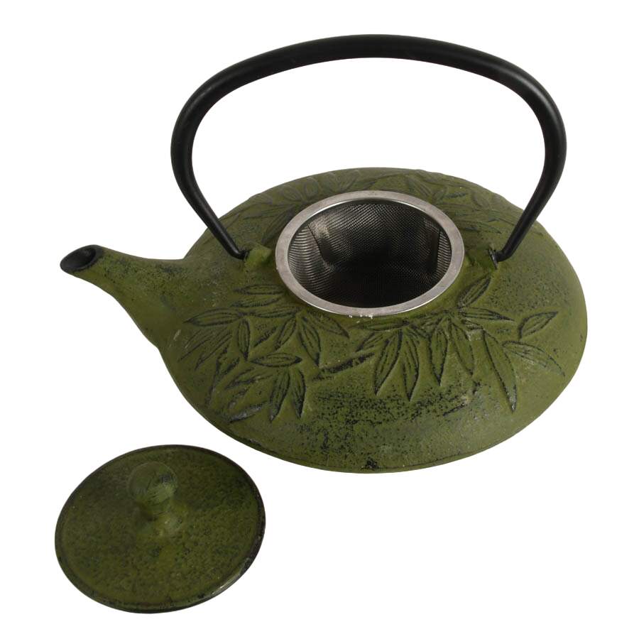 Japanese Cast Iron Kettle and Dragonware Cups-4