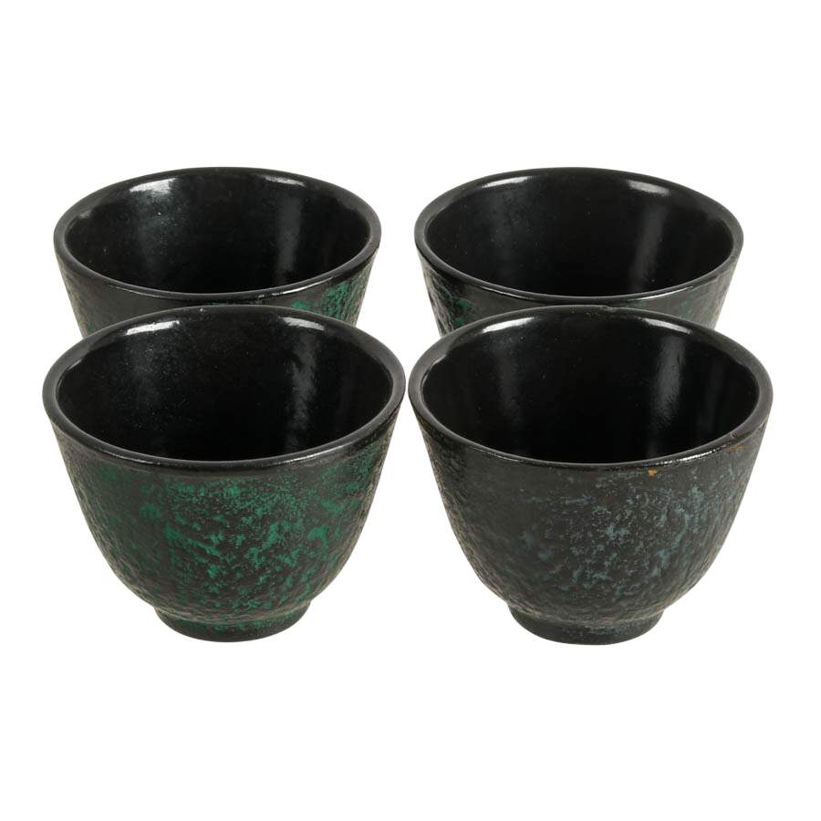 Japanese Nanbu Tetsubin Cast Iron Teapot and Cups-6