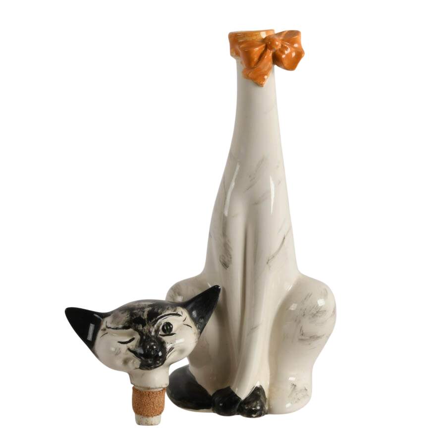 Mid-Century Ceramic Cat Decanter-5