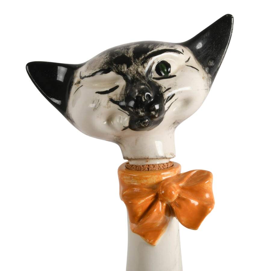 Mid-Century Ceramic Cat Decanter-2