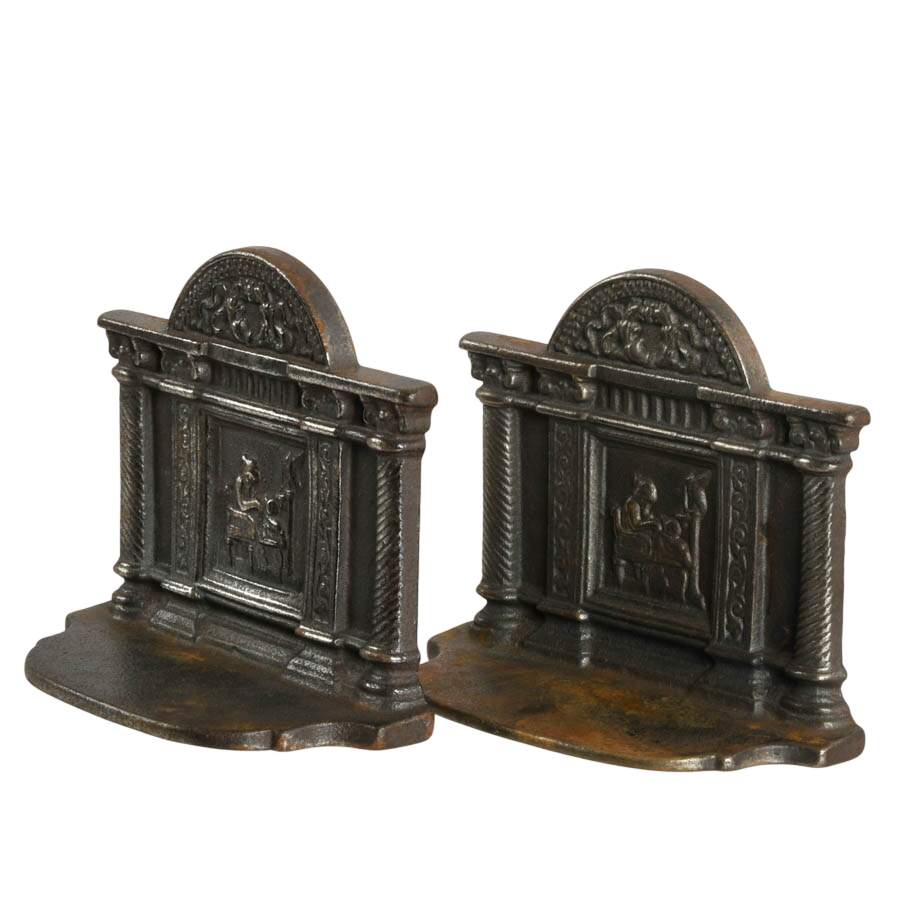 Betsy Ross First Flag Cast Iron Bookends in the Style of Bradley & Hubbard-4