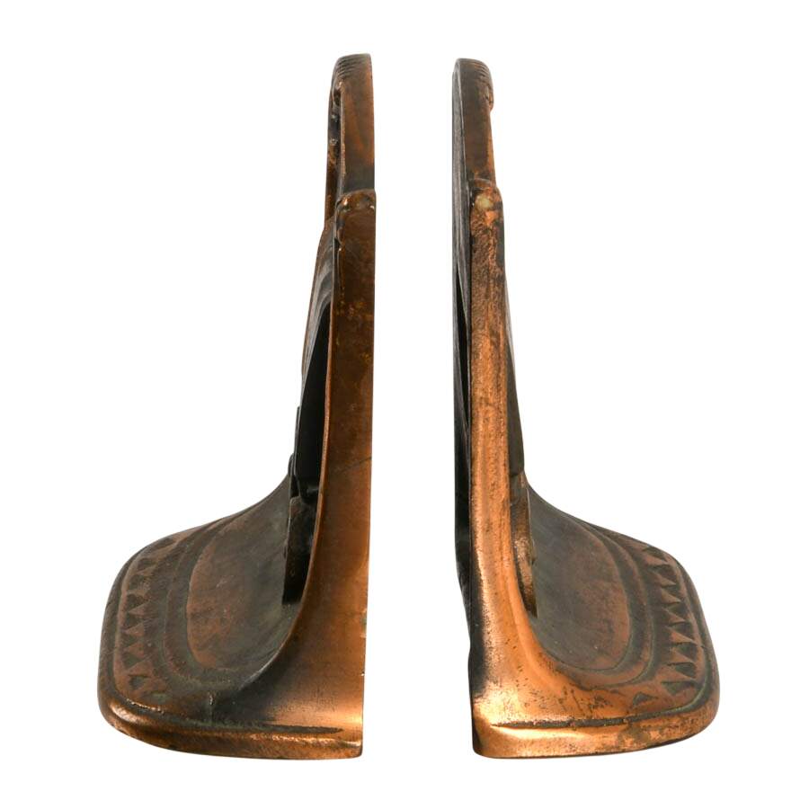 W. H. Howell Co. Cast Iron "Tracking West" Bookends-8