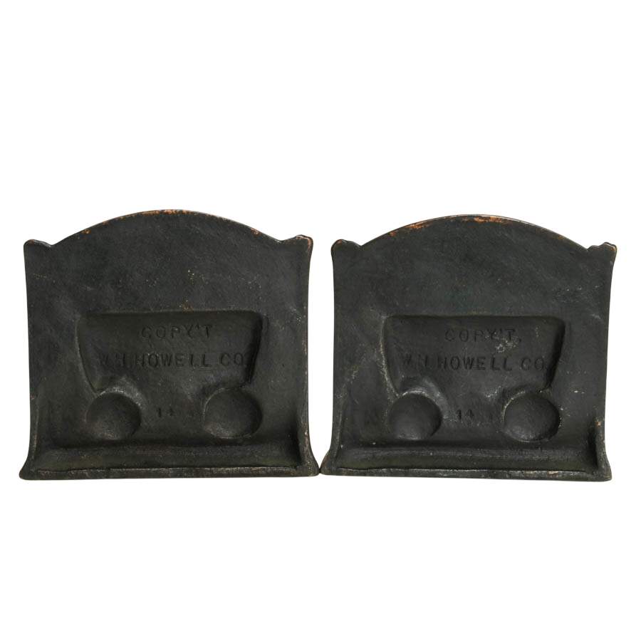 W. H. Howell Co. Cast Iron "Tracking West" Bookends-4