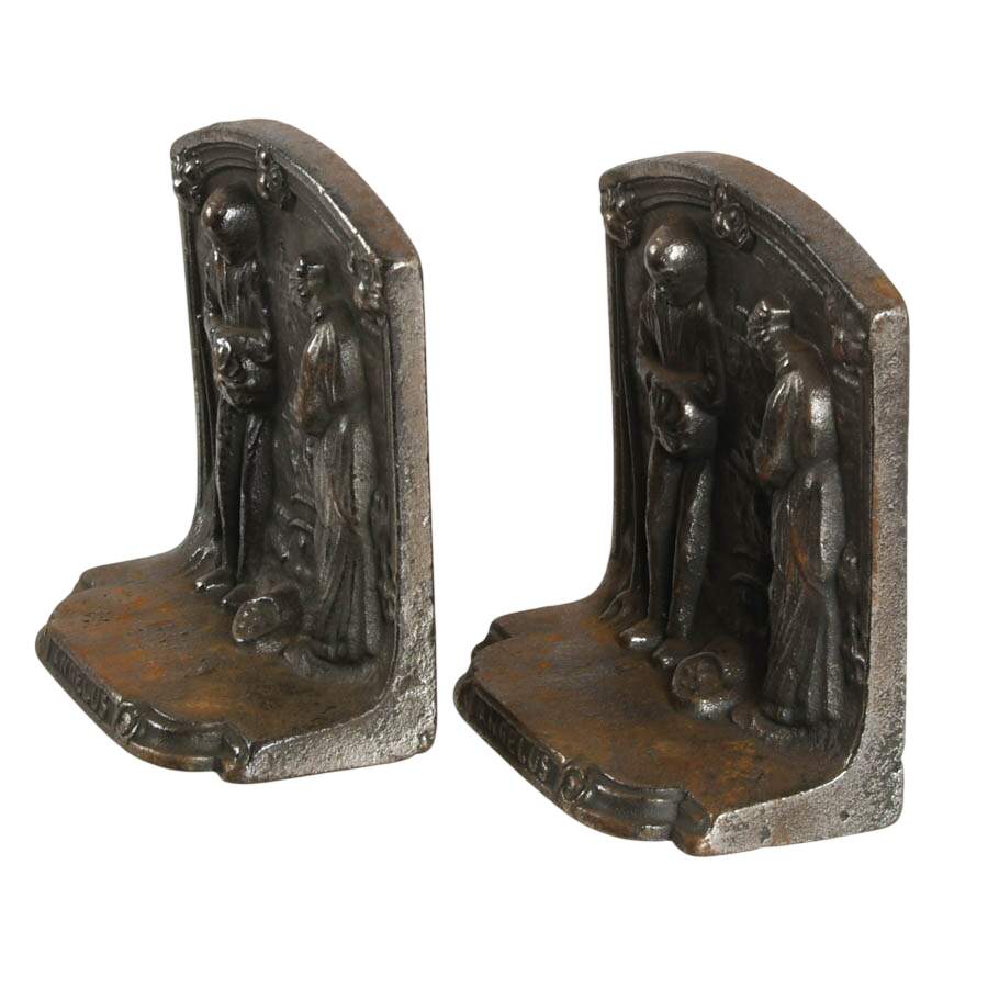 Cast Iron "The Angelus" Bookends Inspired by Jean-François Millet-5