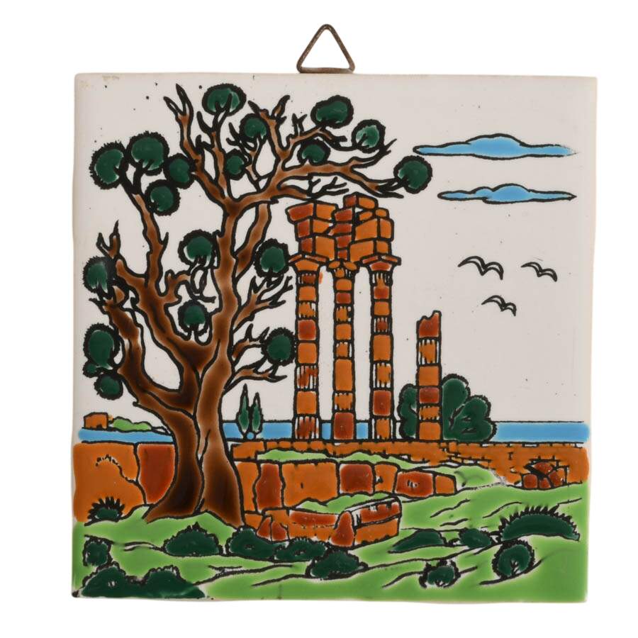 Trio of Handmade Tiles of Rhodes, Greece by Neofitou Keramik-5