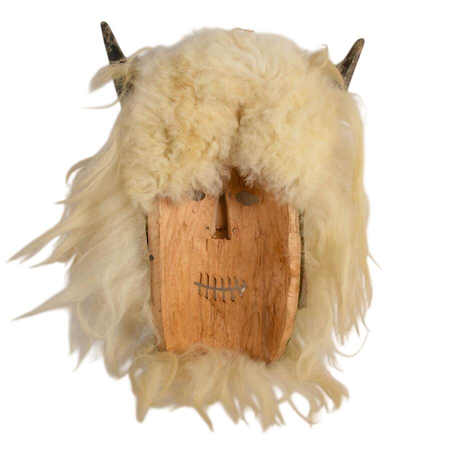 Hand-Made Romanian Fur Ceremony Mask-6