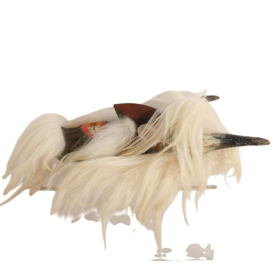 Hand-Made Romanian Fur Ceremony Mask-5