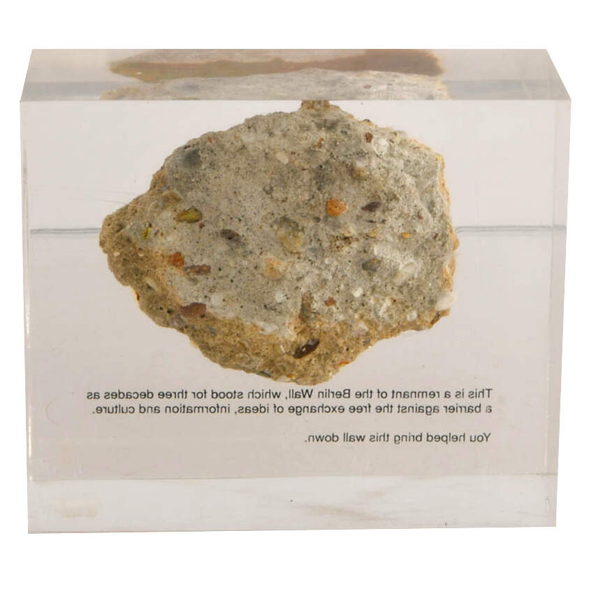 Encased Berlin Wall Fragment in Lucite Display-5