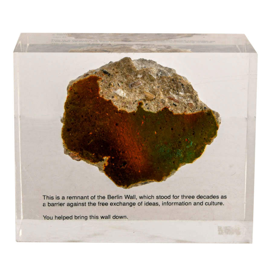 Encased Berlin Wall Fragment in Lucite Display-1