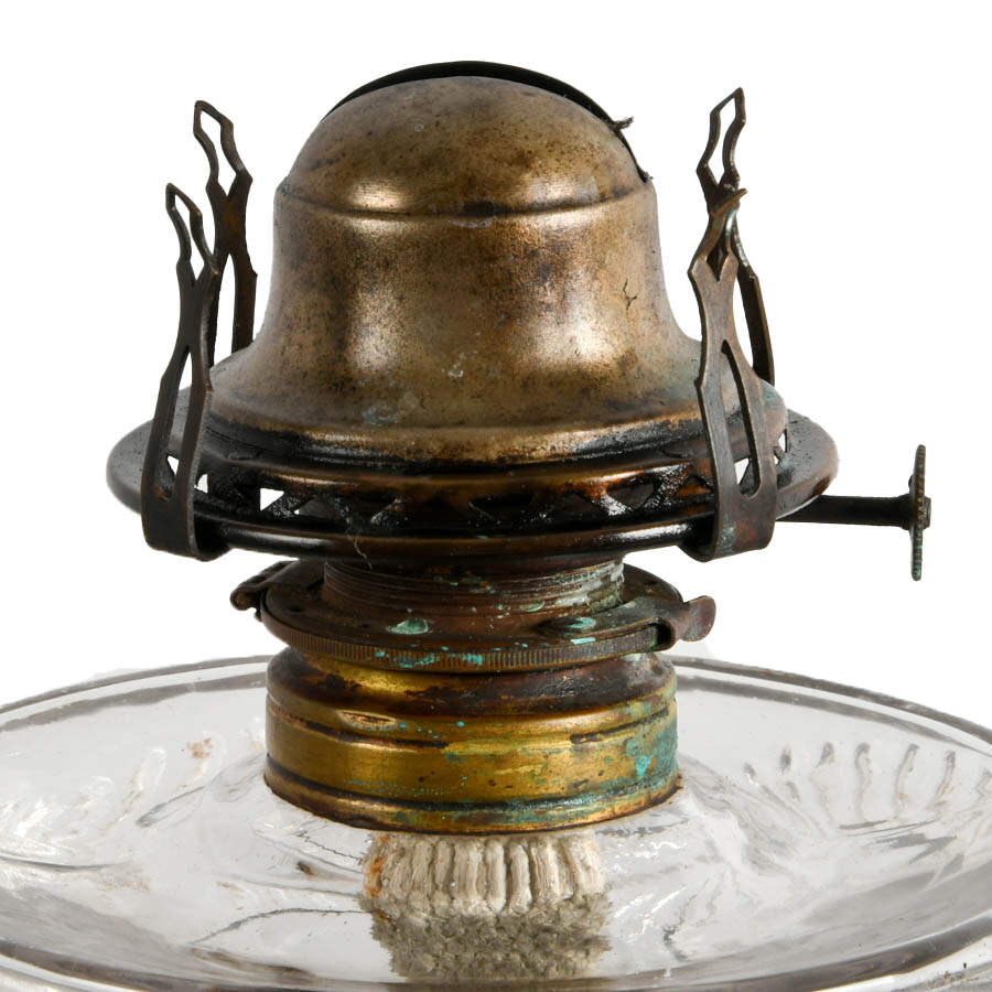 Antique Pressed Glass Oil Lamp-2
