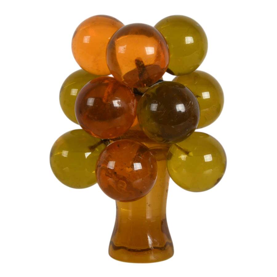 Four Mid-Century Modern Translucent Amber Grape Cascades-6