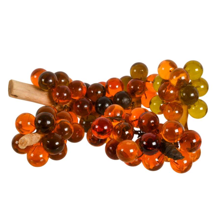 Four Mid-Century Modern Translucent Amber Grape Cascades-3