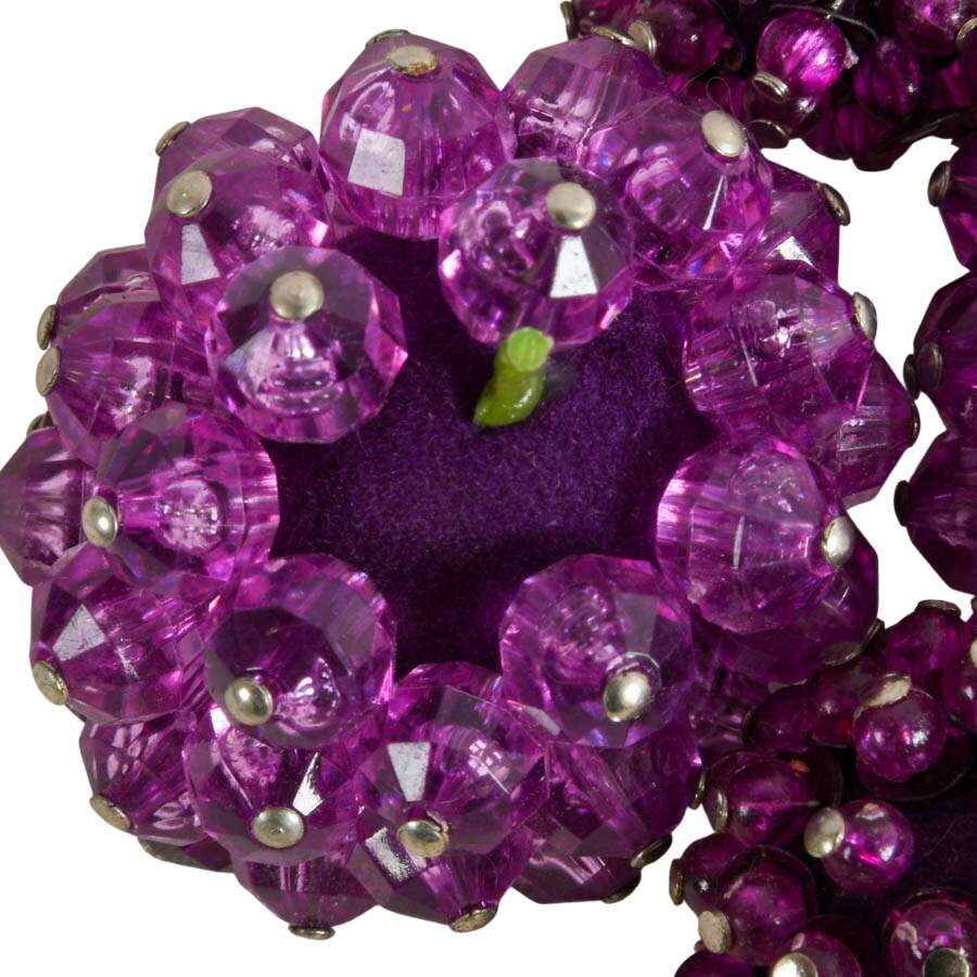 21 Handmade Mid-Century Push Pin Sequined Beaded Fruit-11