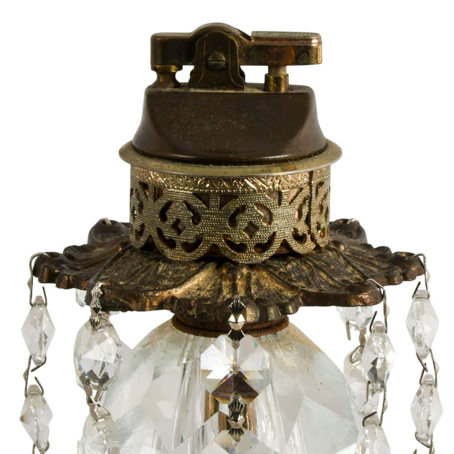 Hollywood Regency Crystal and Marble Table Lighter-2
