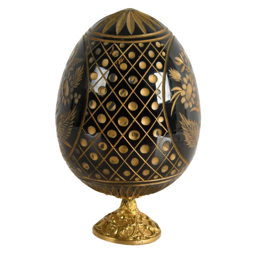 Vintage Russian Fabergé-Style Art Glass Egg-5