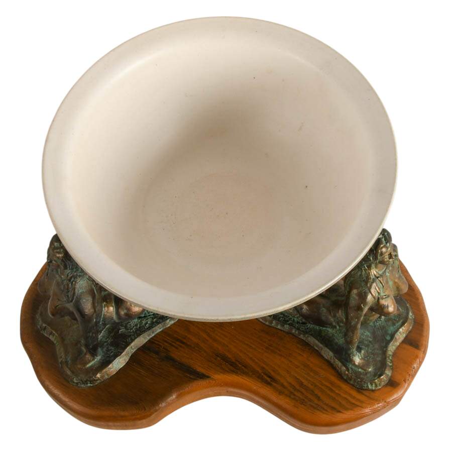 Mermaid-Themed Foam Resin and Ceramic Decorative Bowl-4