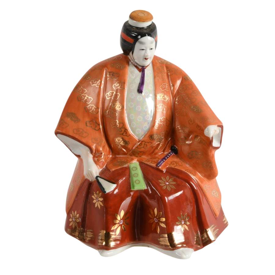 Hand-Painted Japanese Kikkoman Plum Wine Porcelain Decanter-1