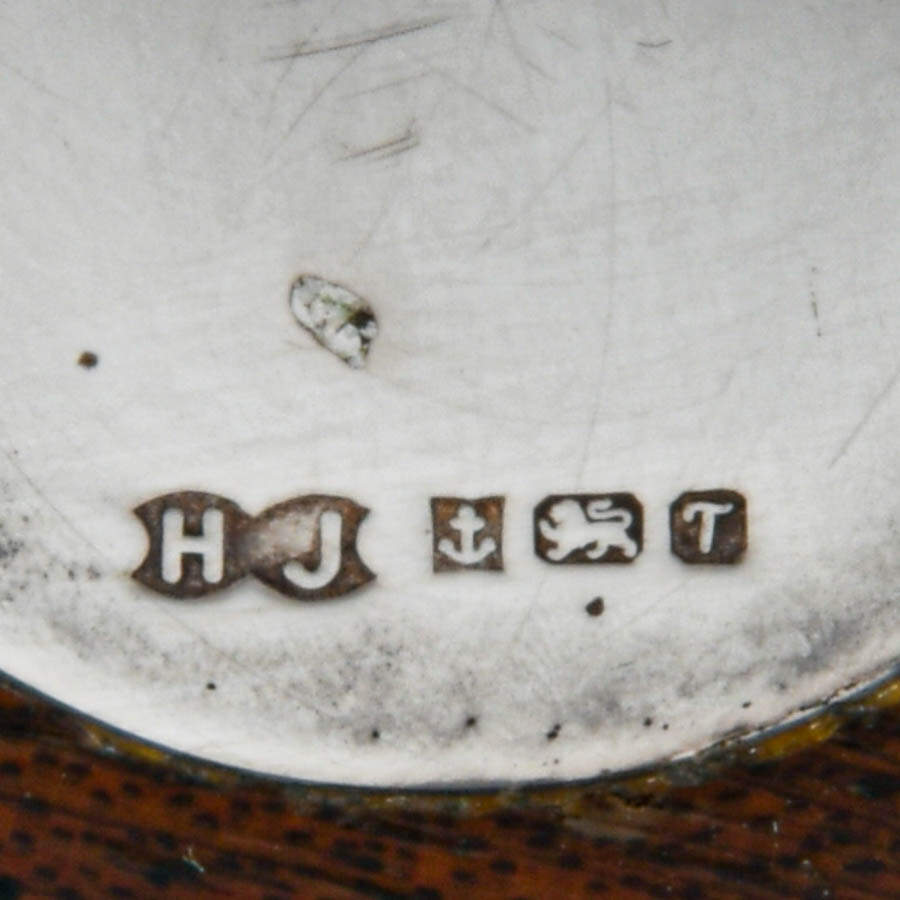 Vintage Mahogany and Sterling Silver Wine Bottle Coaster-8