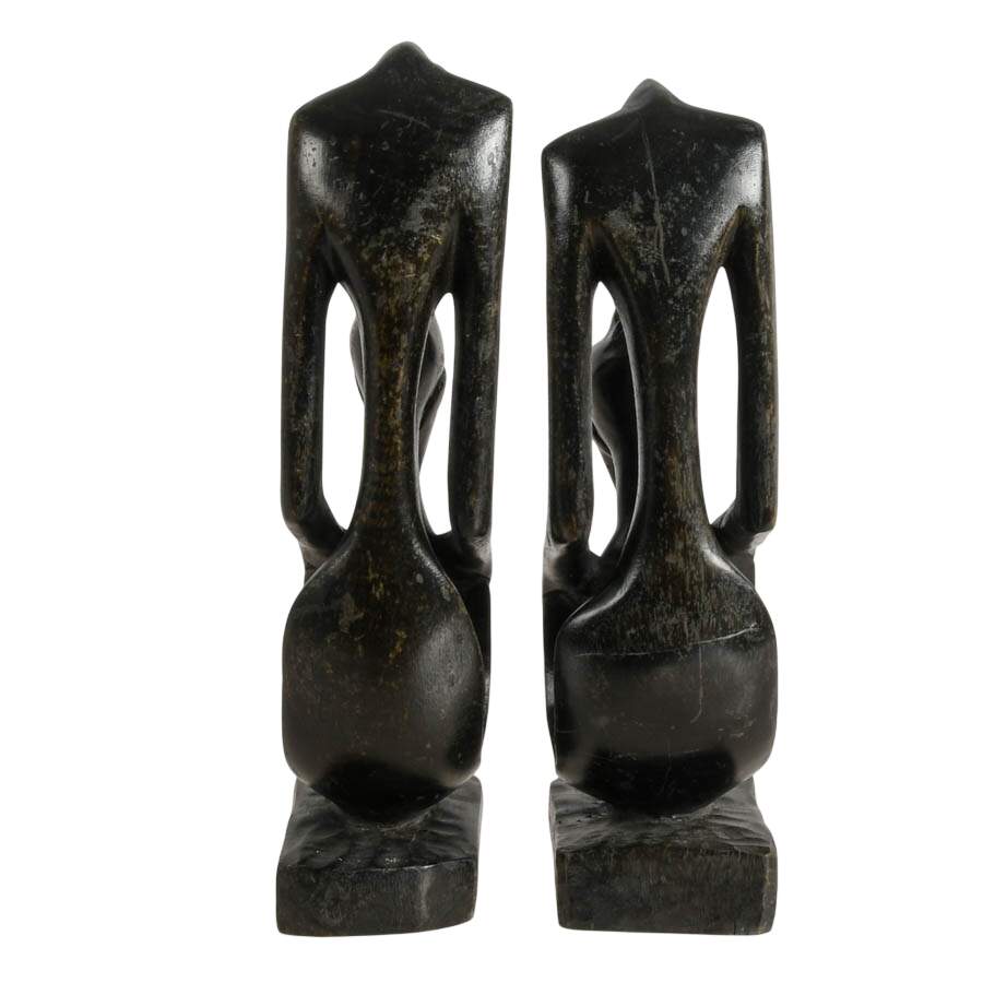Hand-Carved African Wooden Bookends-3