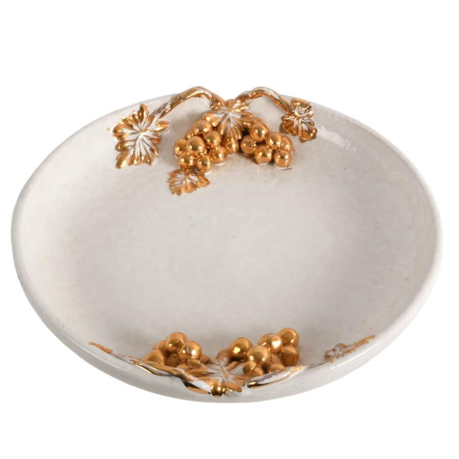 Limited-Edition Italian Pottery Gilt Fruit Service Plate-2