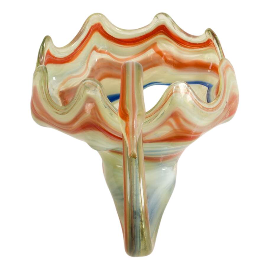 Mid-Century Hand-Blown Sooner-Style Swan Bowl-6