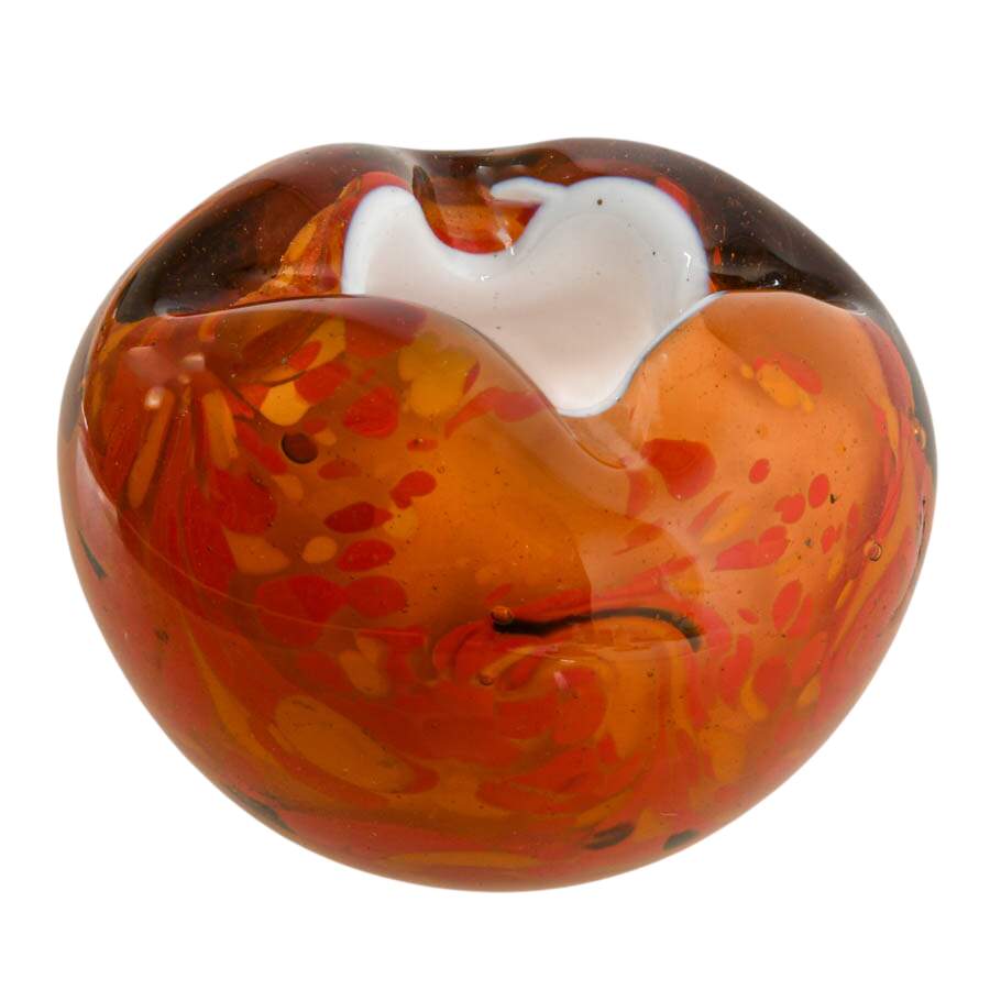 Pair of Handblown Rose Bowl Paperweights-4