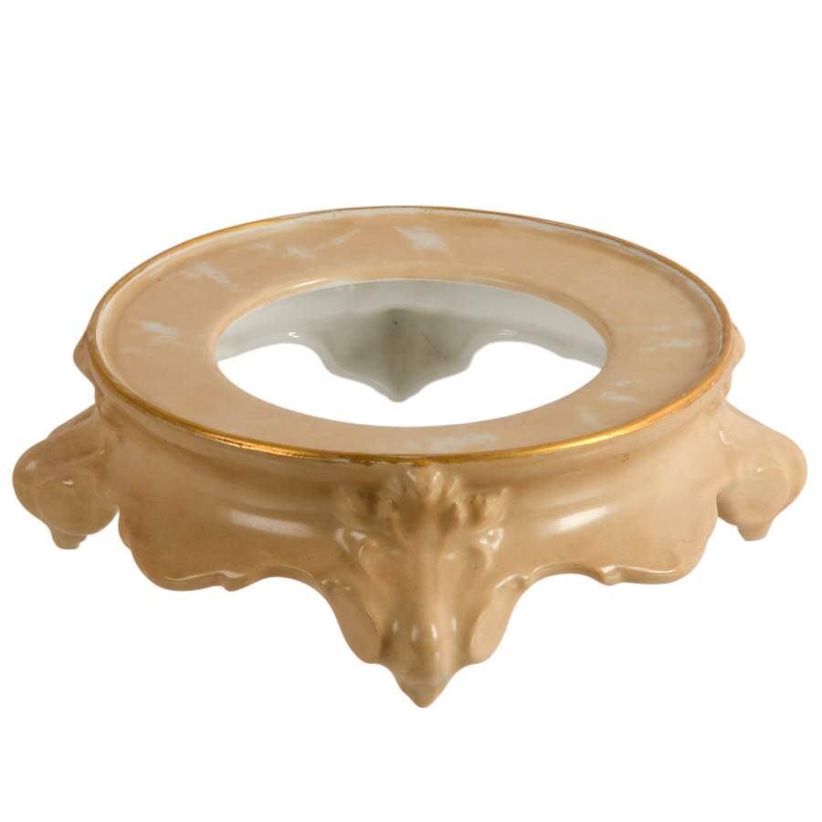 Antique French Limoges Porcelain Punch Bowl Stand-3