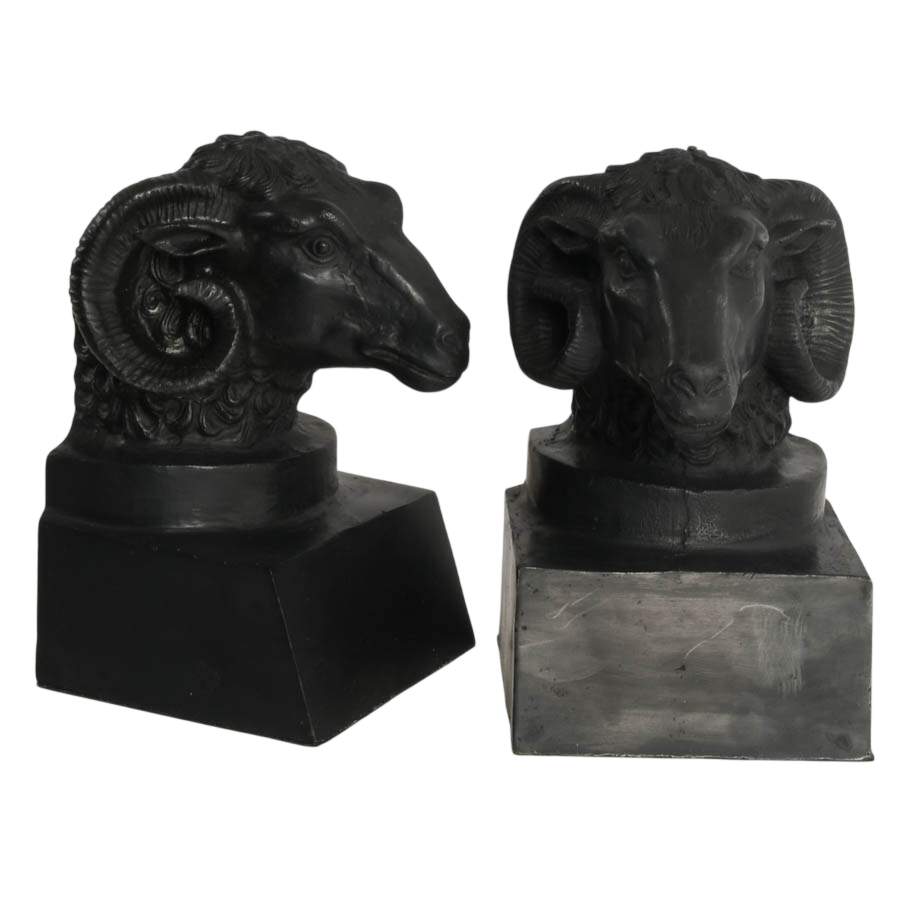 Pair of Iron Ram Bookends-5