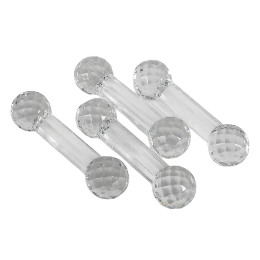 Set of Four Crystal Cut Glass Prism Dumbbell Knife Rest-2