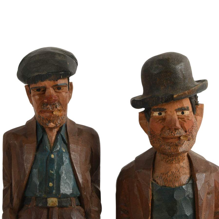 Set of Four Hand-Carved Wooden Figures-6