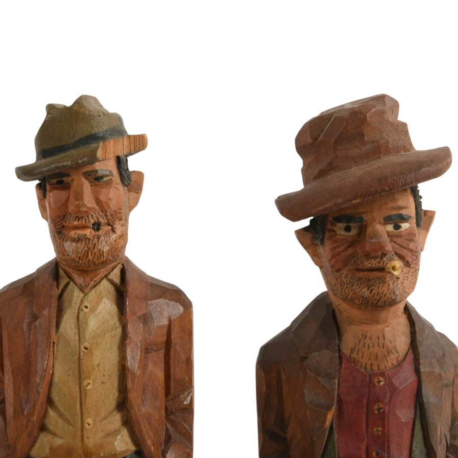 Set of Four Hand-Carved Wooden Figures-4