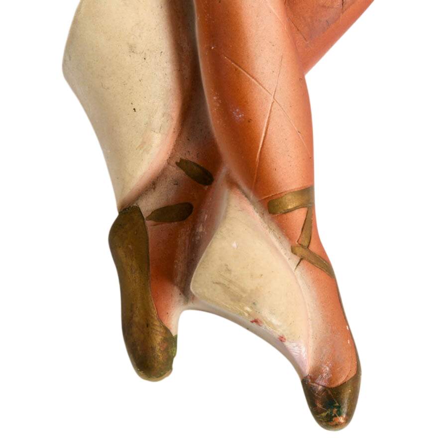 Mid-Century Pair of Miller Studios Chalkware Harlequin Dancers-4