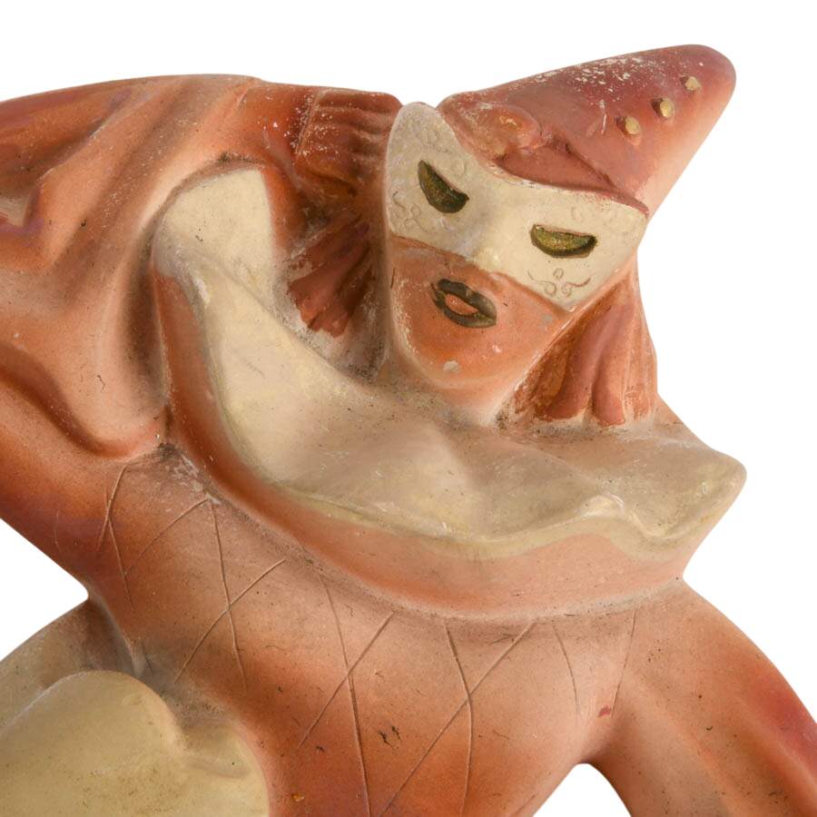 Mid-Century Pair of Miller Studios Chalkware Harlequin Dancers-3
