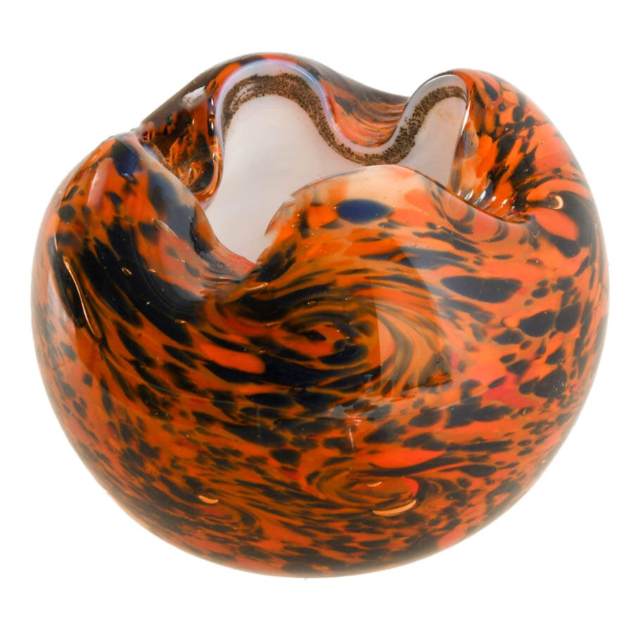 Pair of Handblown Rose Bowl Paperweights-3