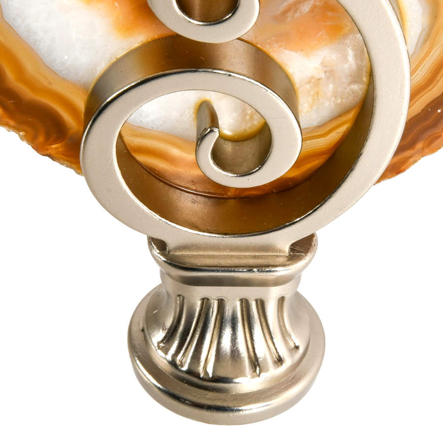 Polished Brazilian Agate Slice Mounted on Decorative Stand-2