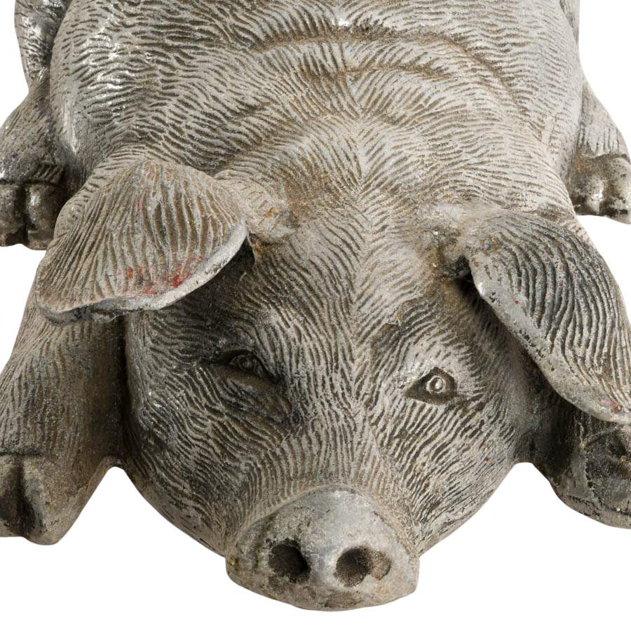 Large Cast-Iron Recumbent Pig Home Décor-2