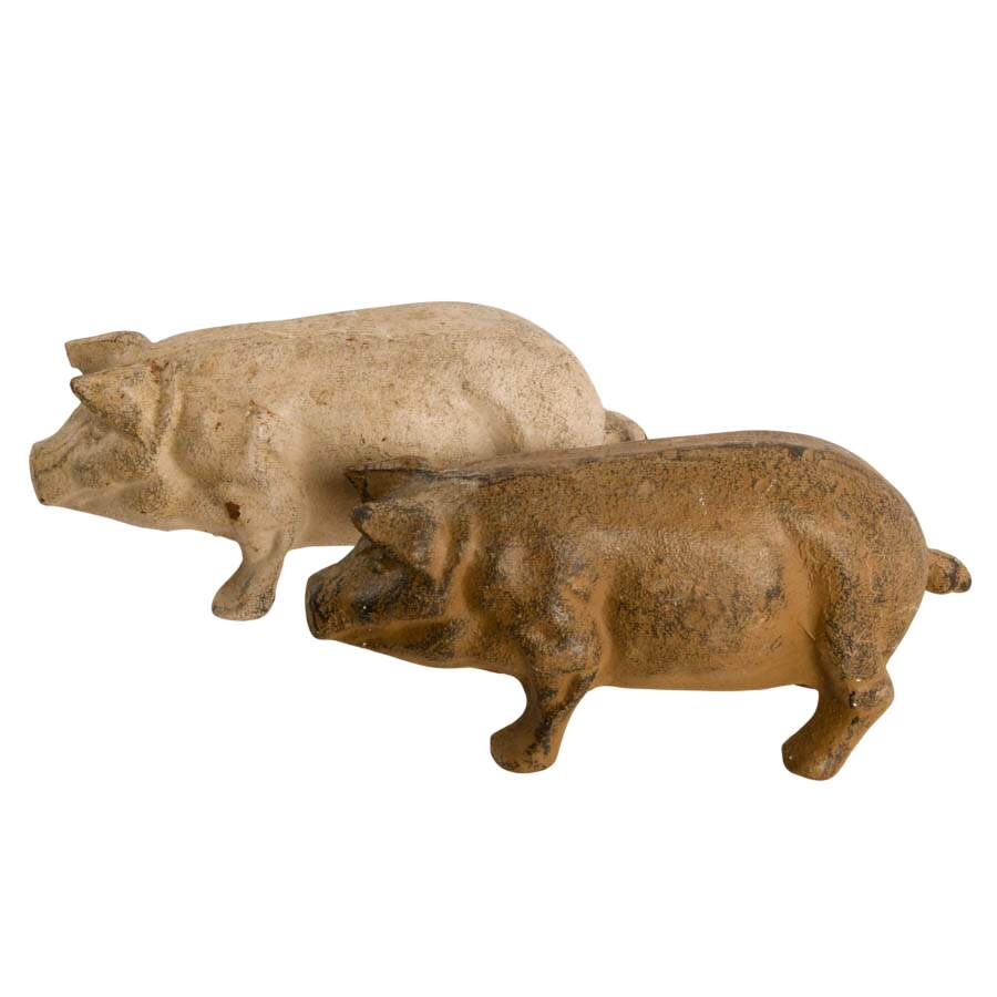 Pair of Cast Iron Pig Doorstops-4