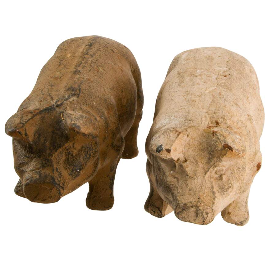 Pair of Cast Iron Pig Doorstops-2
