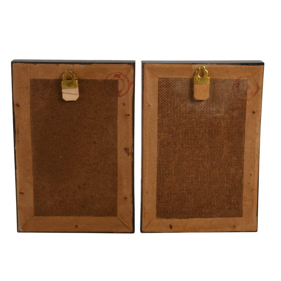 Pair of 3D Chinese Feather Art Orange and Green Bird Wall Décor-4