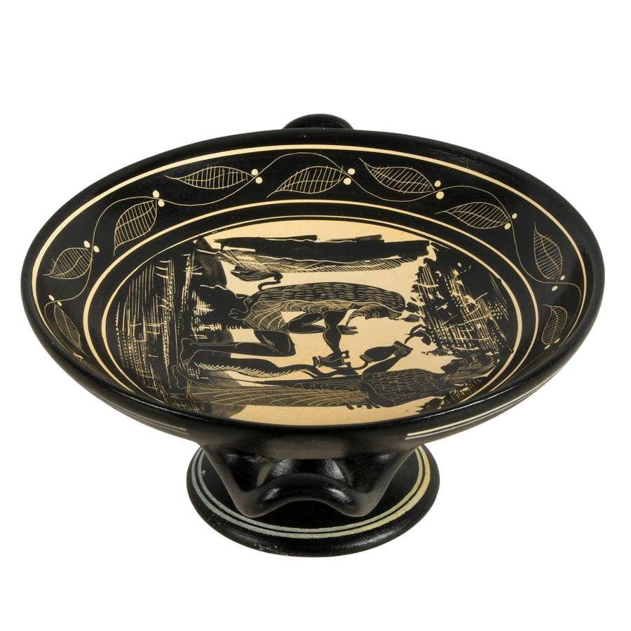 Athene and Heracles Hand-Painted Greek Souvenir Kylix-3