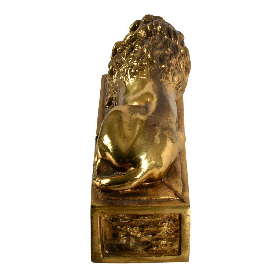 A&M Leatherlines Cast Brass Canova Lion Paperweight-6