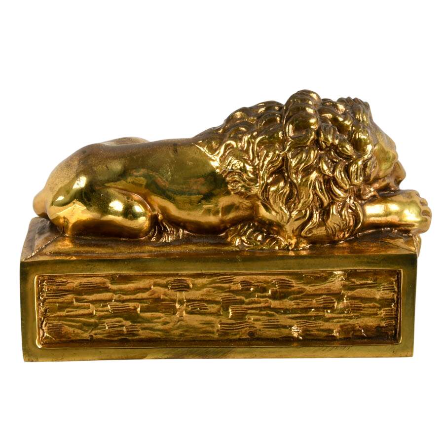 A&M Leatherlines Cast Brass Canova Lion Paperweight-5