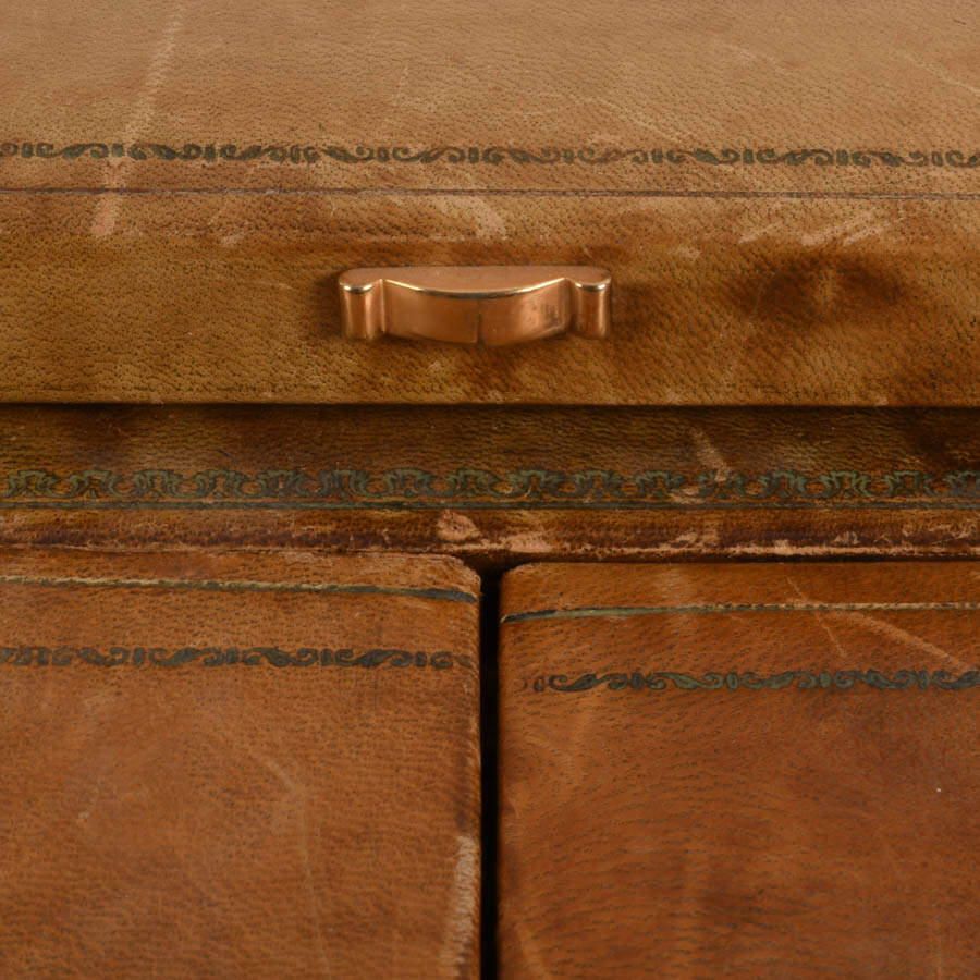 Vintage Italian Florentine Tooled Leather Desk Blotter Folio-4
