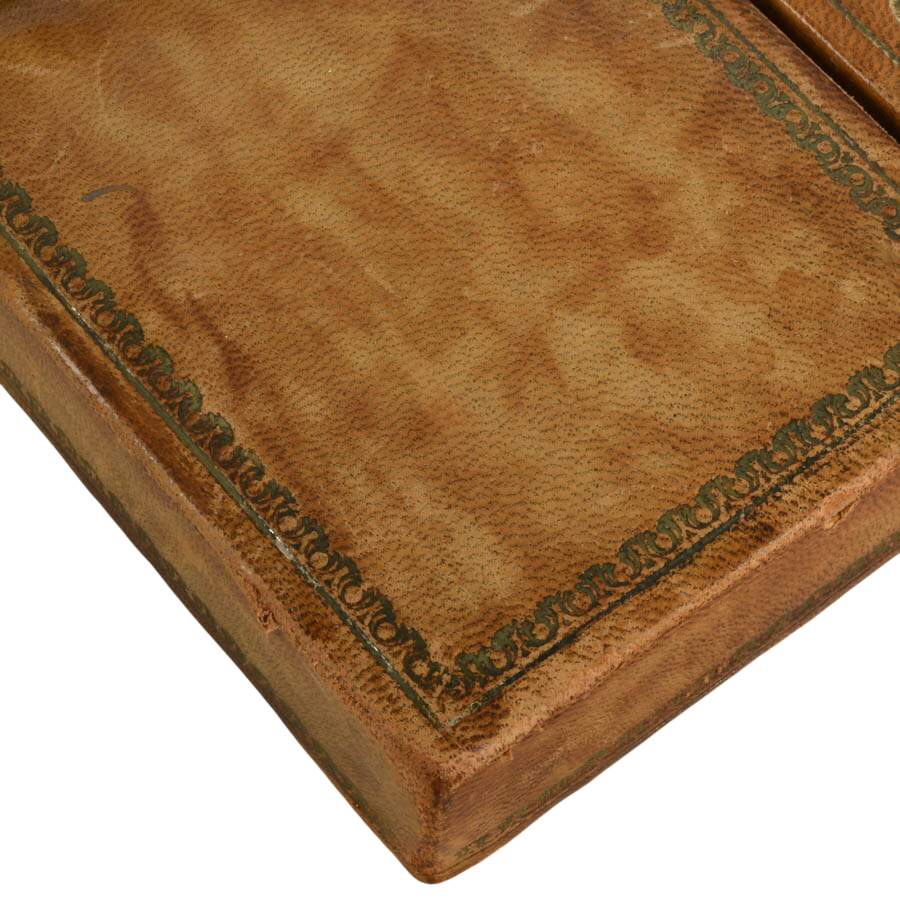 Vintage Italian Florentine Tooled Leather Desk Blotter Folio-3