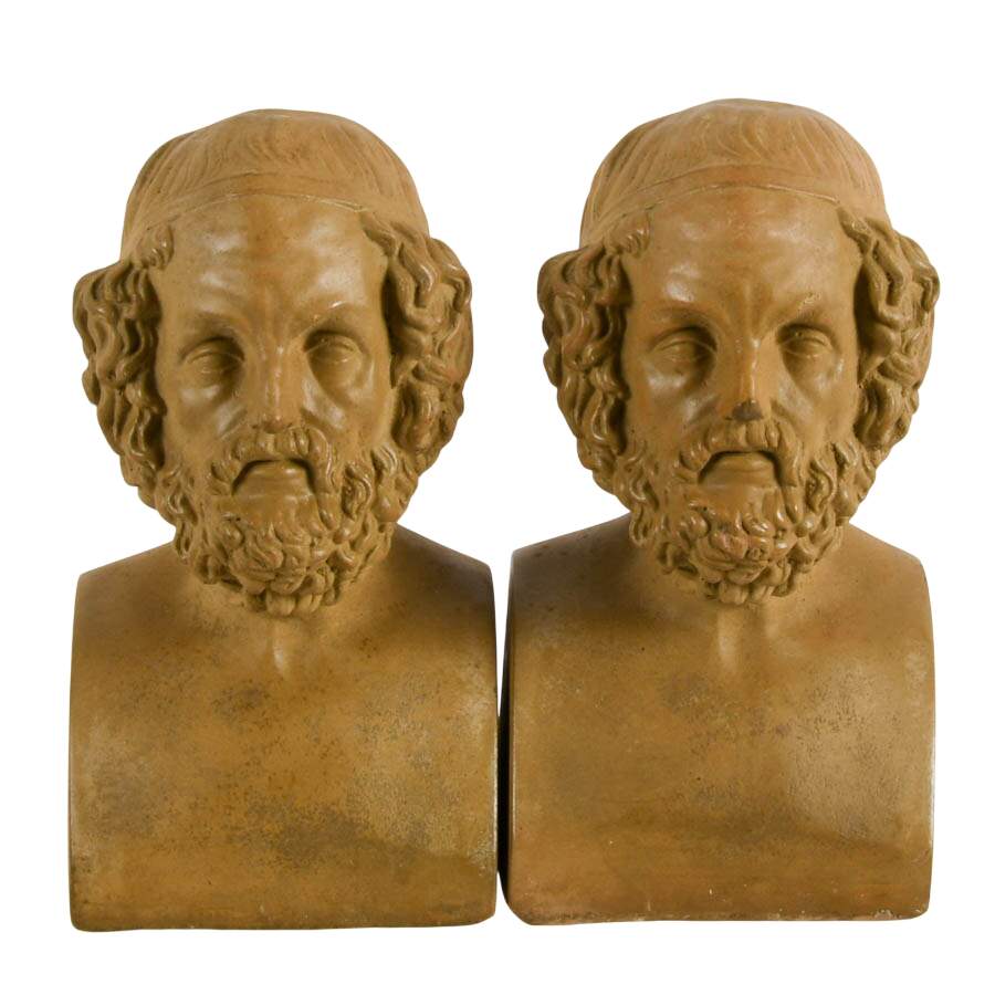 Pair of Concrete Bookends of Homer-1