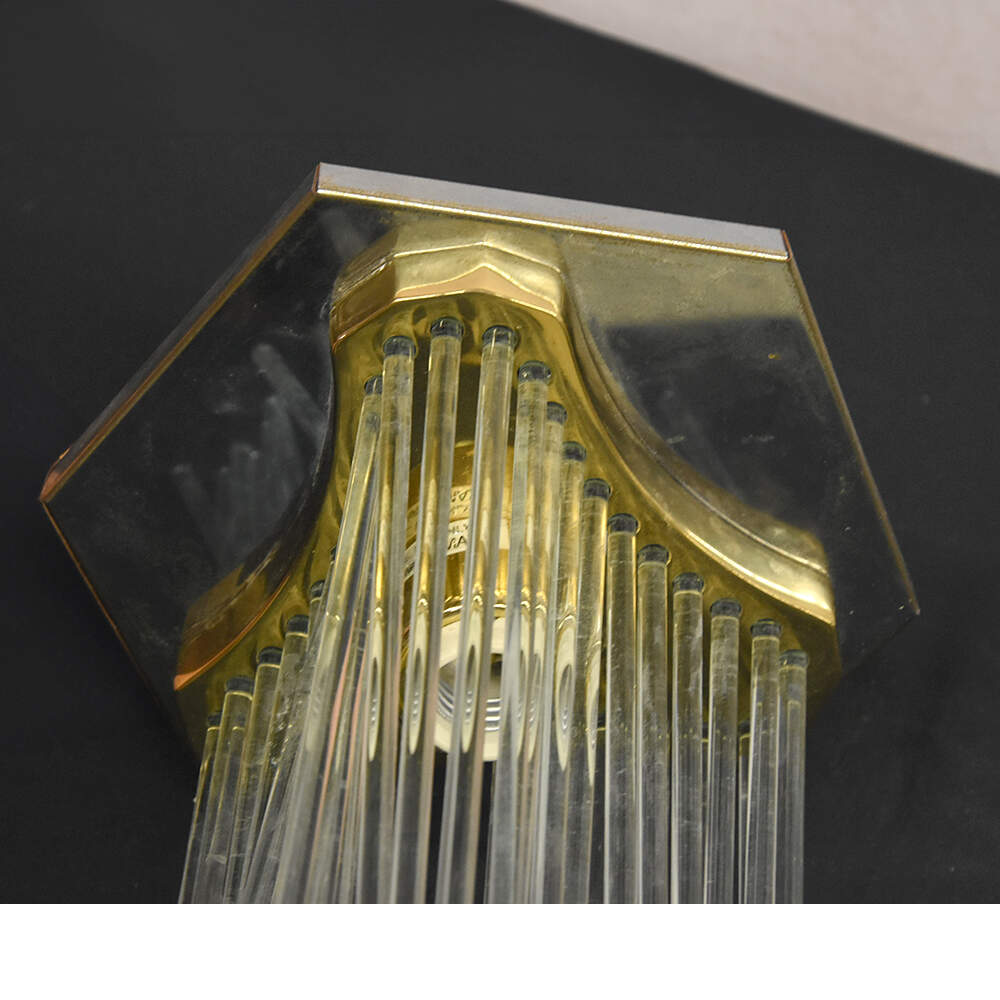 Gaetano Sciolari for Lightolier Flush Mount Glass Rod Ceiling Light-3