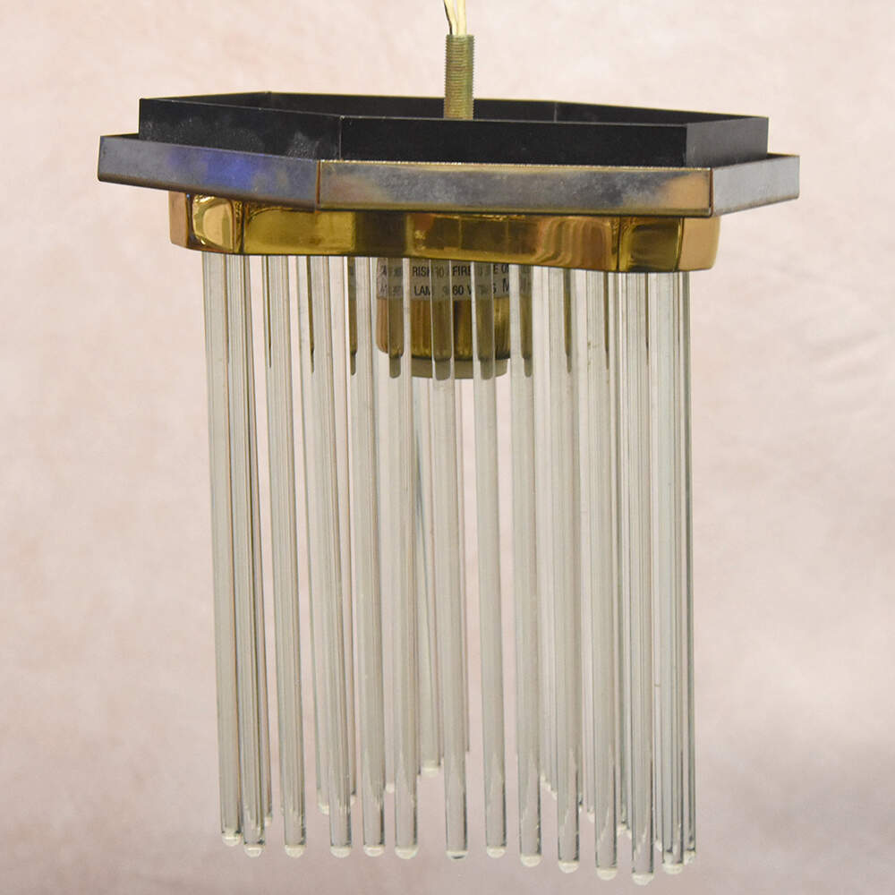 Gaetano Sciolari for Lightolier Flush Mount Glass Rod Ceiling Light-1