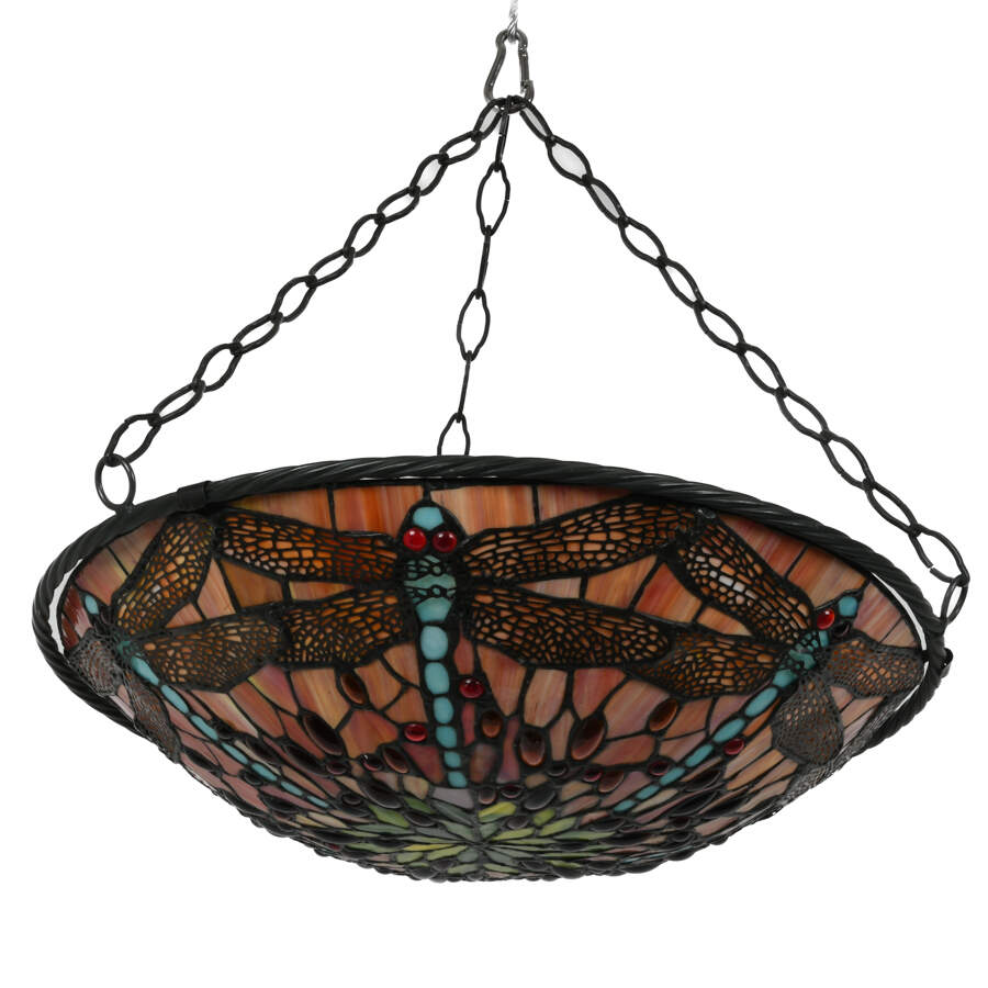 Tiffany-Style Stained Resin Hanging Dragon Light-2