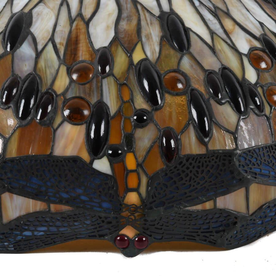 Tiffany-Style Dragonfly Stained-Glass Hanging Light-2